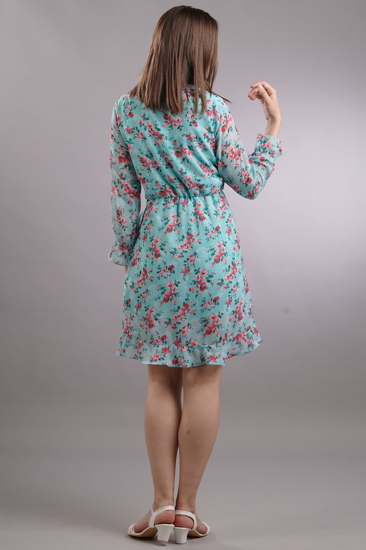 Ruffled Floral Mini Dress