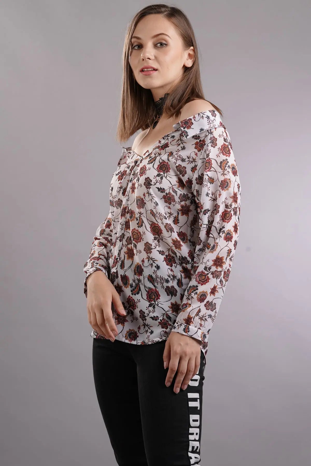Floral Off Shoulder Shirt Top SNEHA B