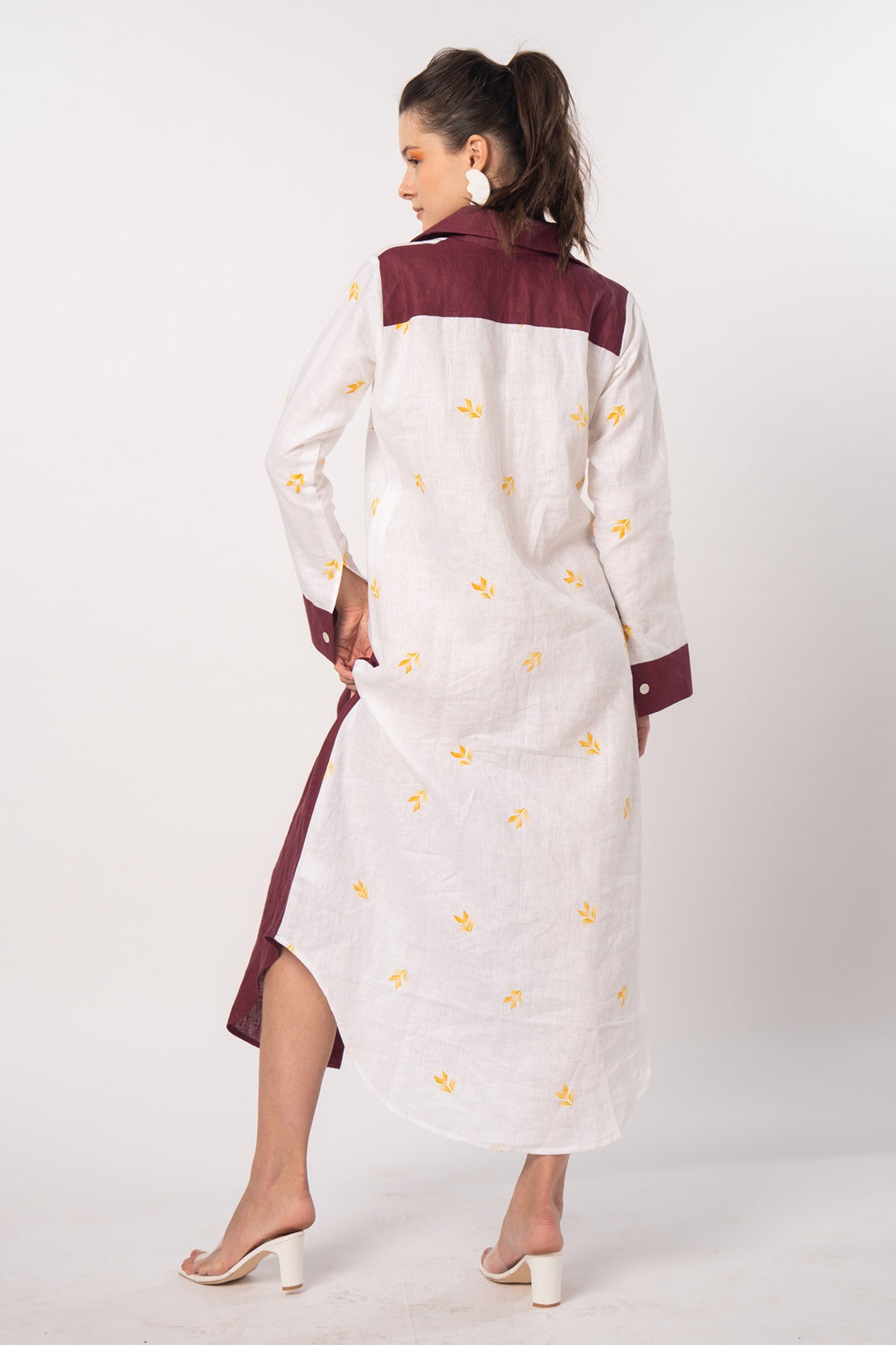 Asymmetric Linen Shirt Dress