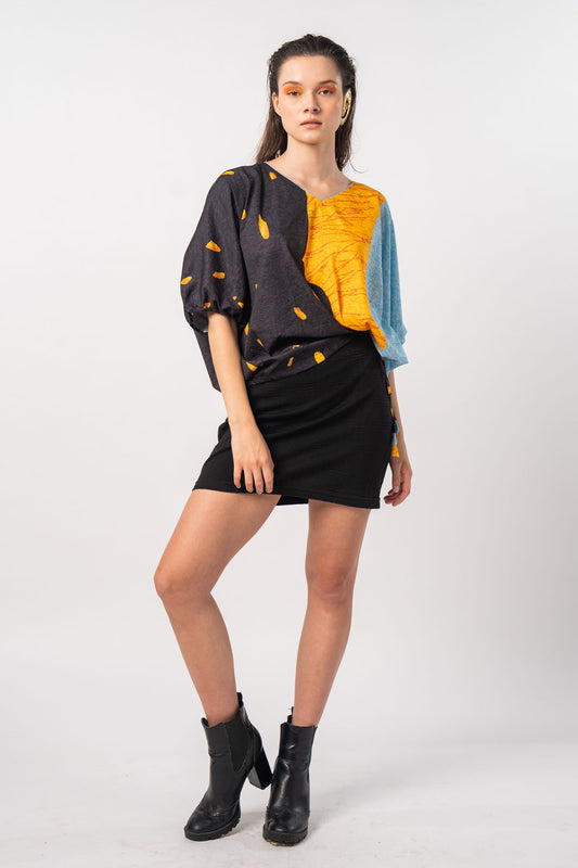 Scenic Fire Printed Crepe Top