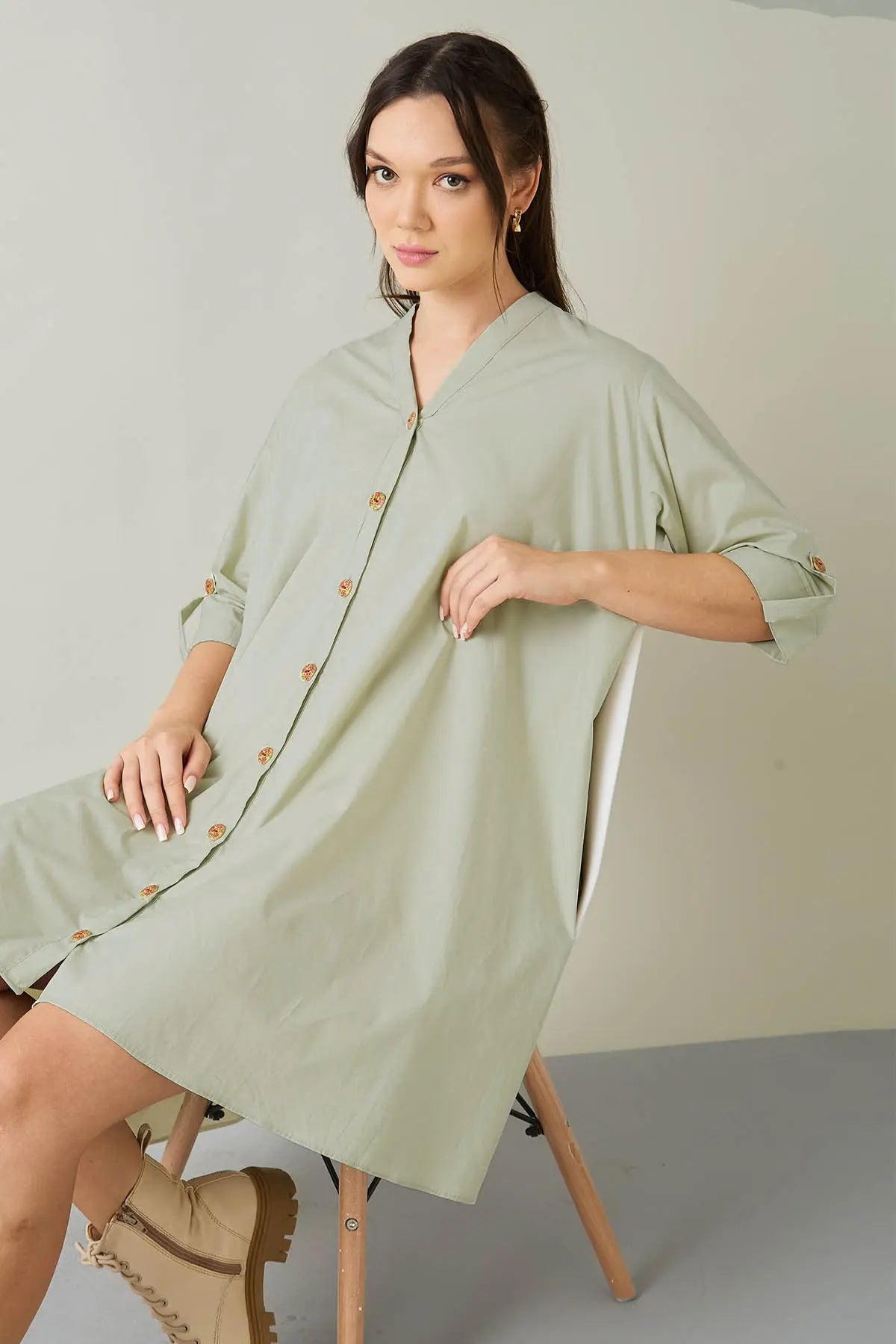 Buy Green Cotton Oversized Dress by SNEHA B at SNEHA B Green / XS Buy Green Cotton Oversized Dress by SNEHA B at SNEHA B Green / XS