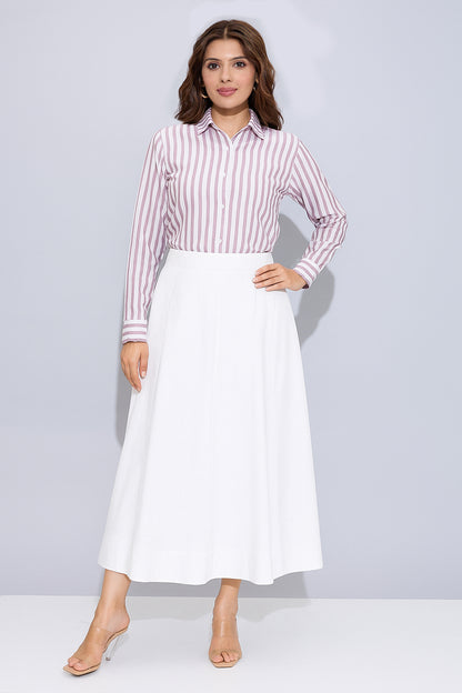 Onion Pink Cotton Stripe Shirt
