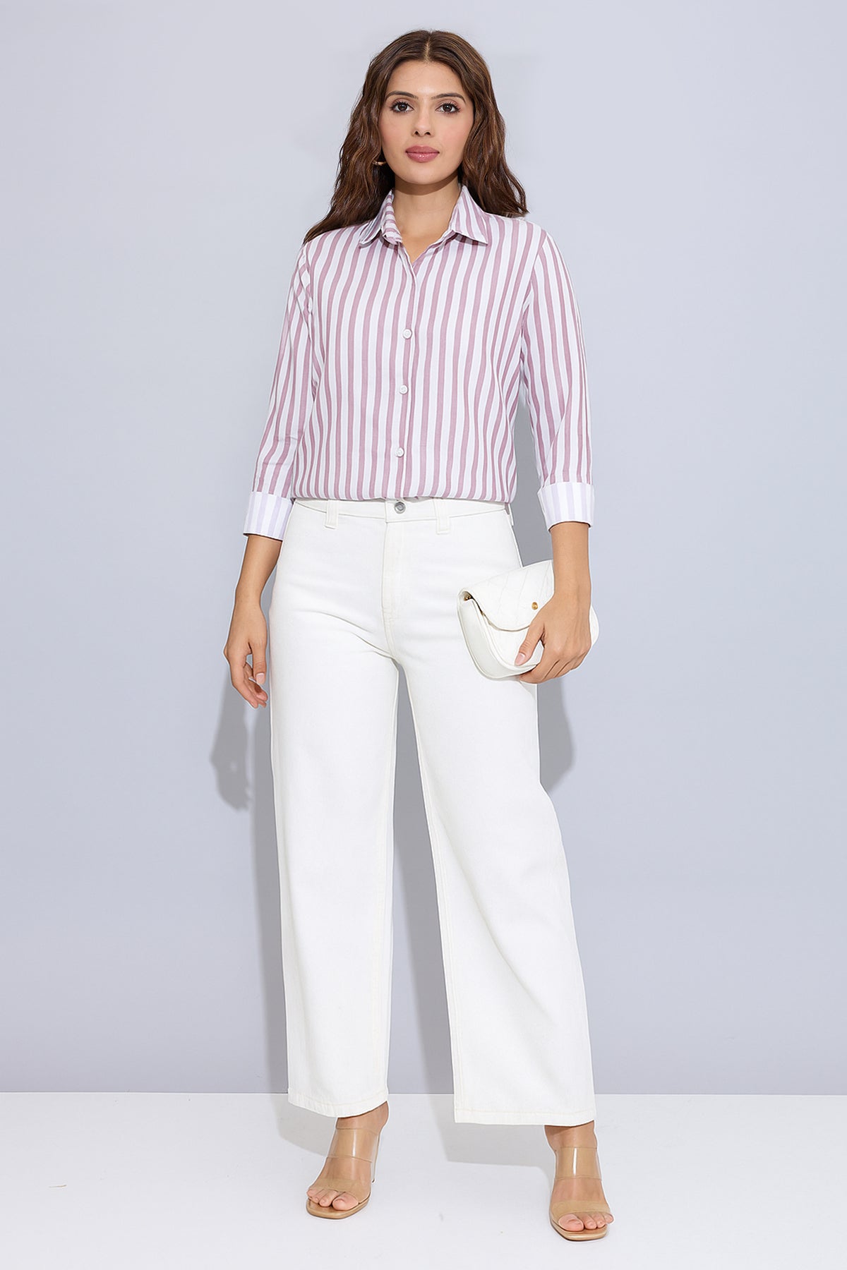 Onion Pink Cotton Stripe Shirt