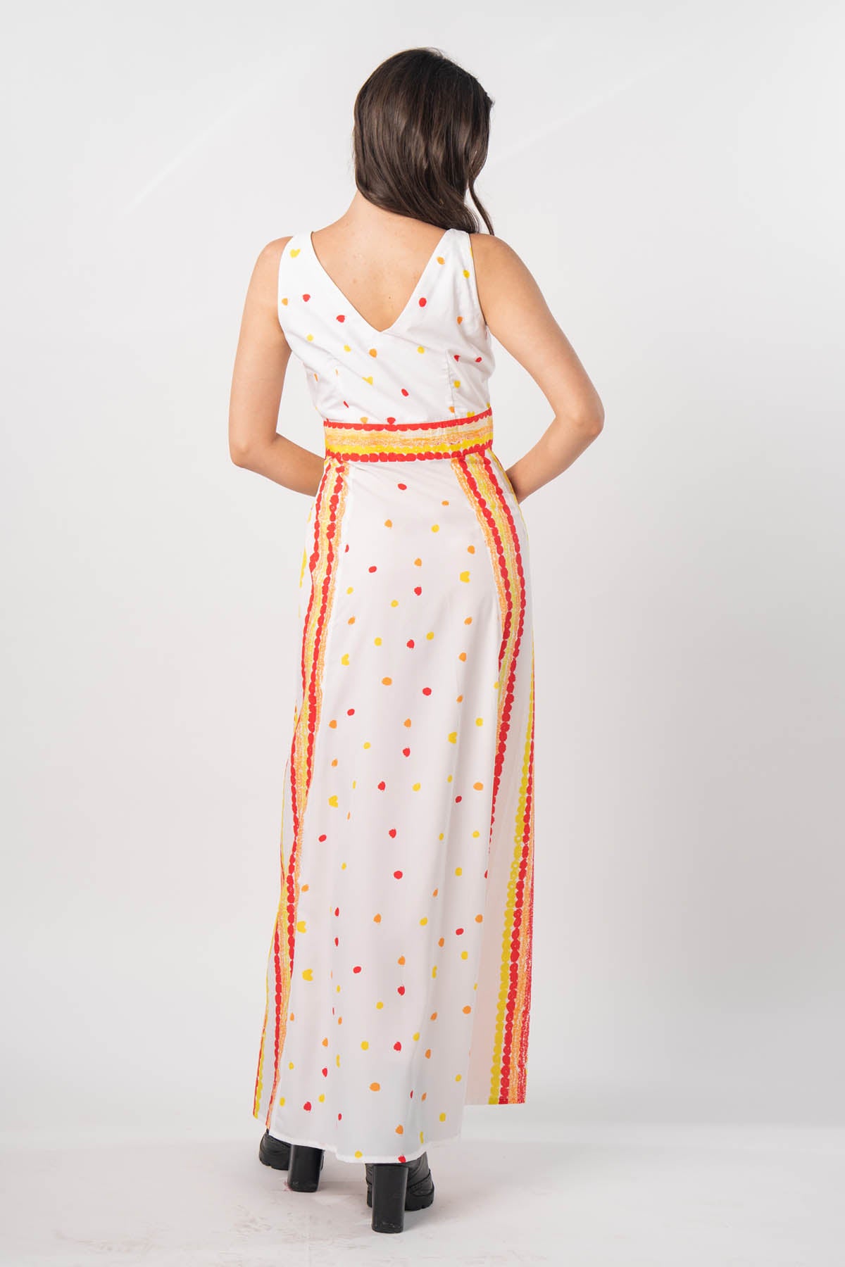 Crepe Dots Printed Maxi Dress