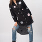 Polka Dot Patchwork Black Shirt