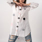 Polka Dot Patchwork White Shirt