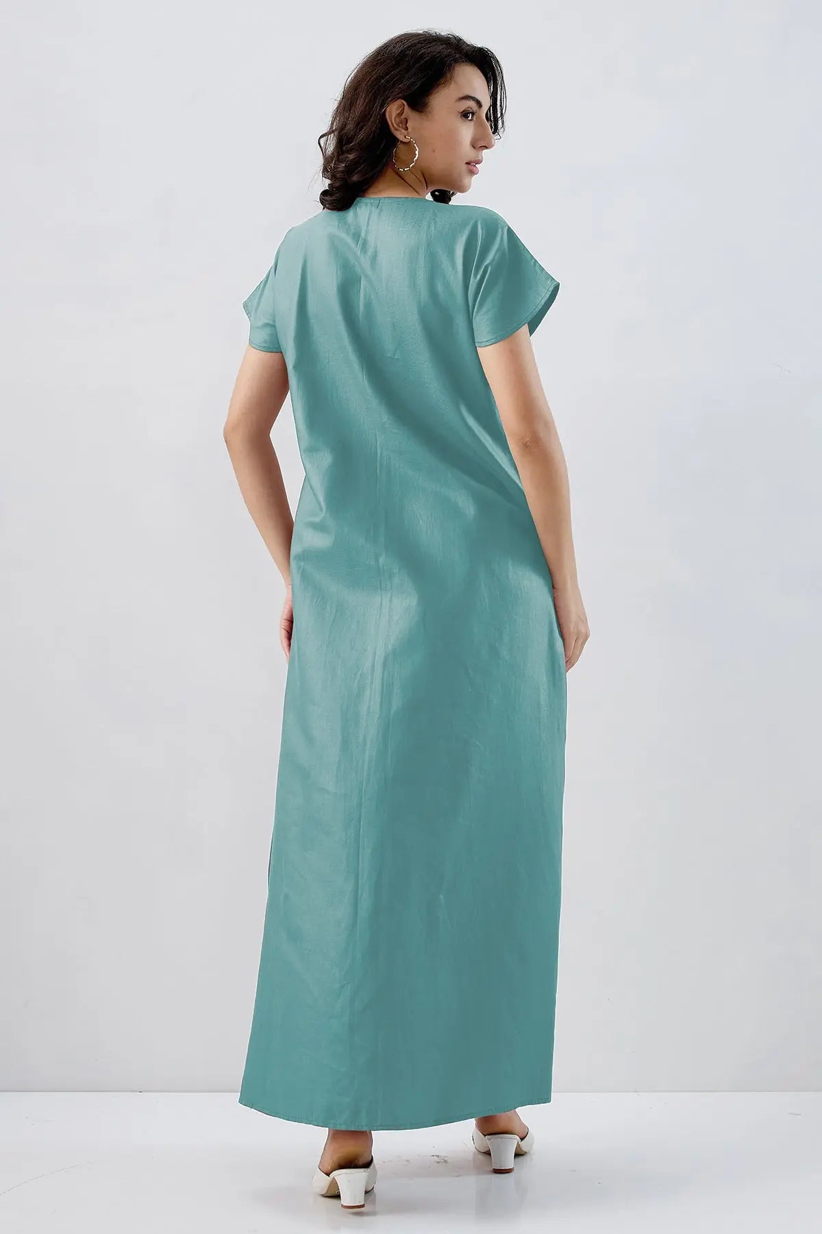 Baby Blue Cotton Button Dress SNEHA B