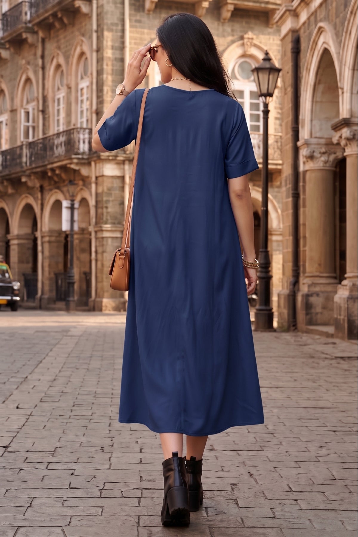 Bamboo Cotton Ink Flare Dress