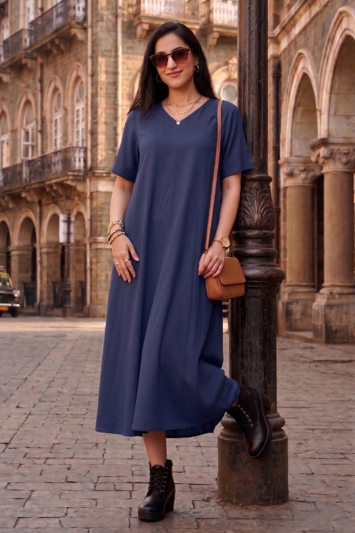 Bamboo Cotton Ink Flare Dress