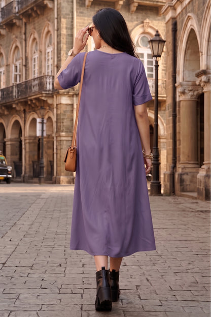 Bamboo Lavender Flared Dress