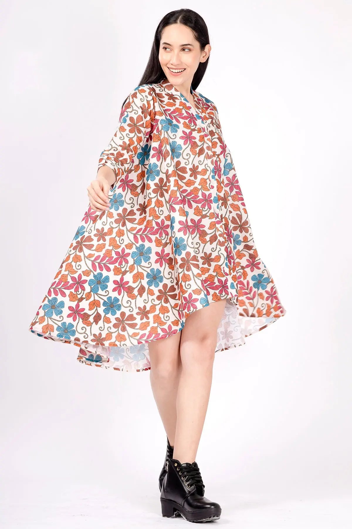 Shop Beige Printed Oversized Dress by SNEHA B