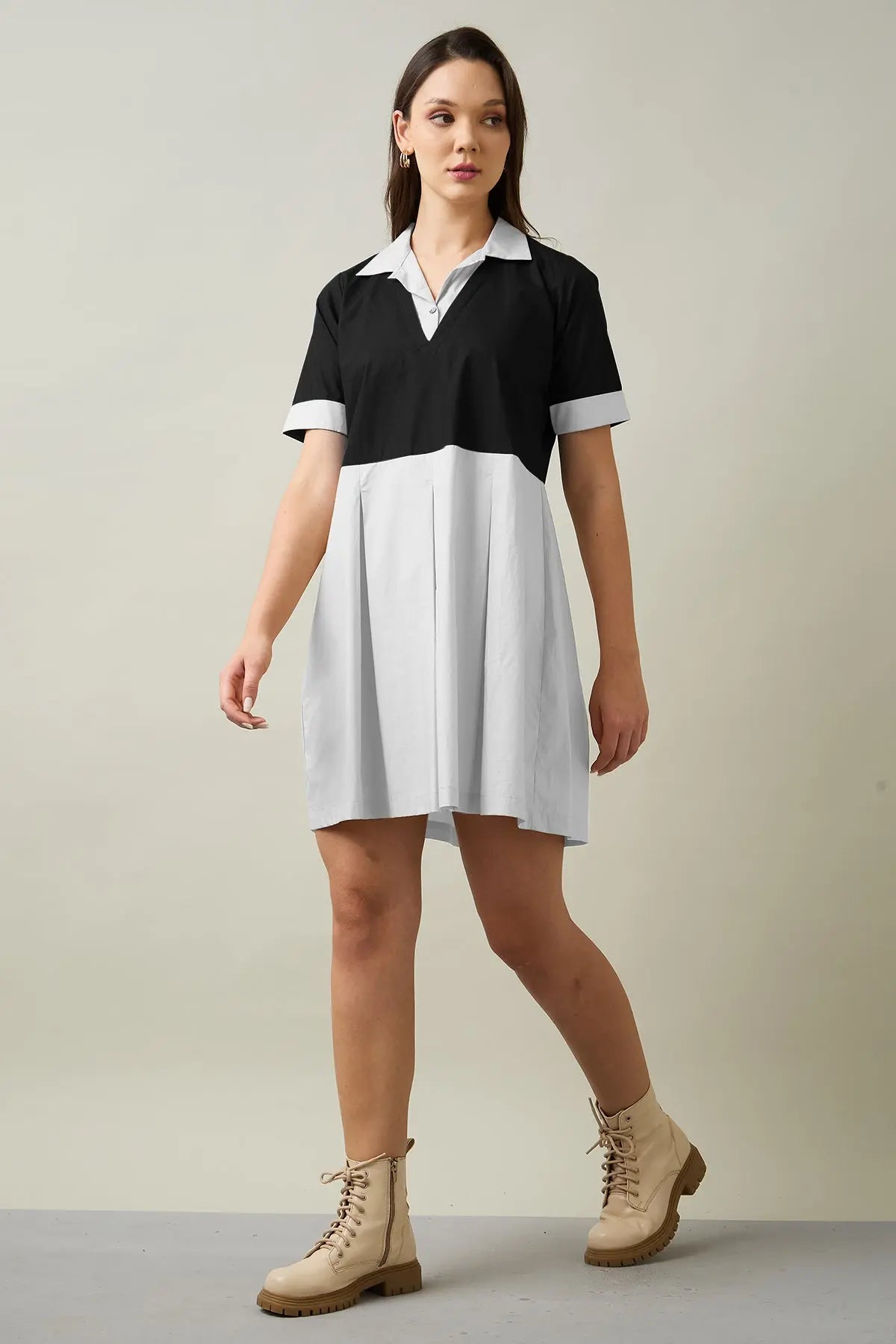 Black & Chalk Colorblock Dress SNEHA B