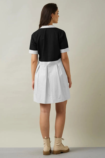 Black & Chalk Colorblock Dress SNEHA B