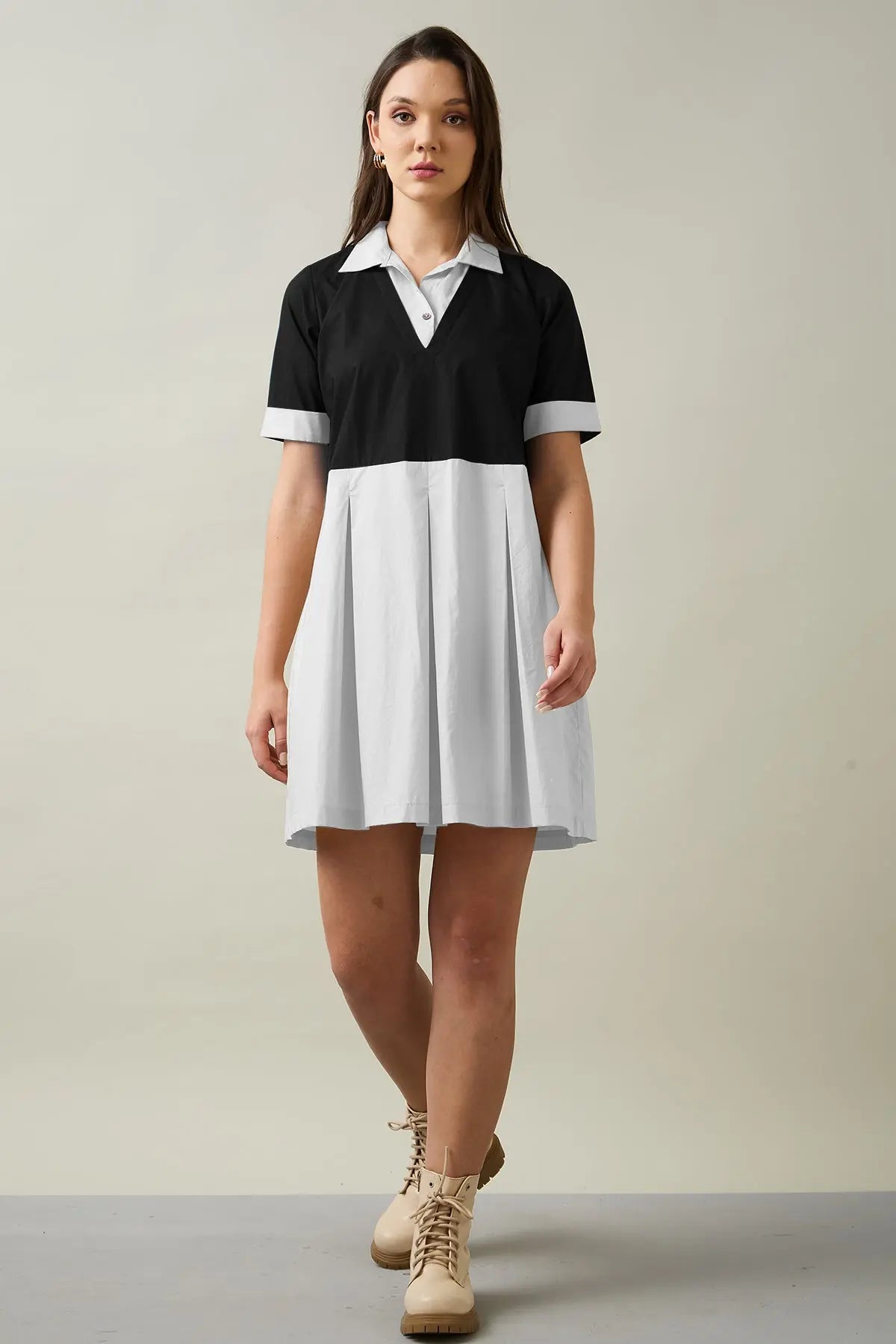 Black & Chalk Colorblock Dress SNEHA B