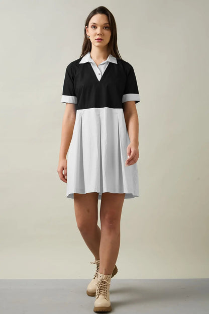 Black & Chalk Colorblock Dress SNEHA B