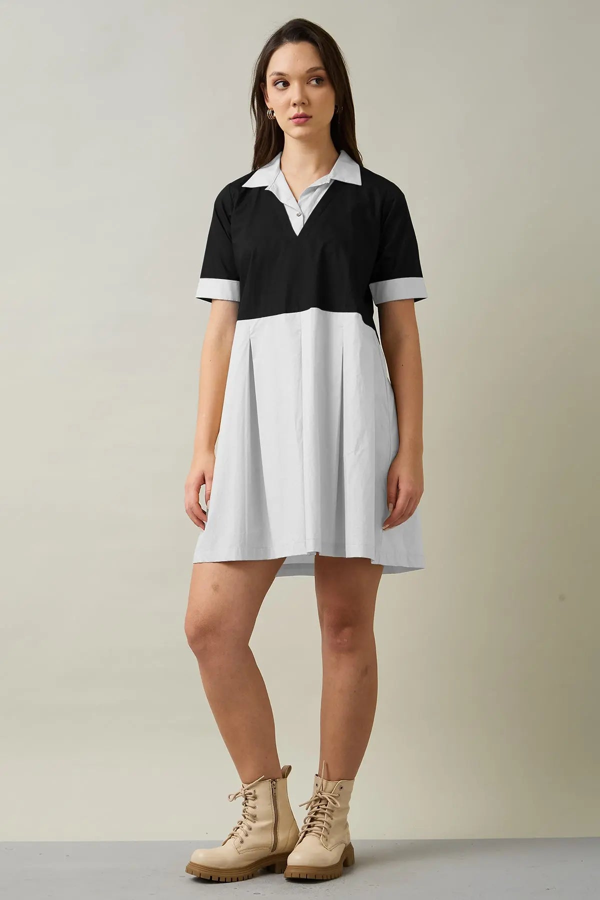 Black & Chalk Colorblock Dress SNEHA B