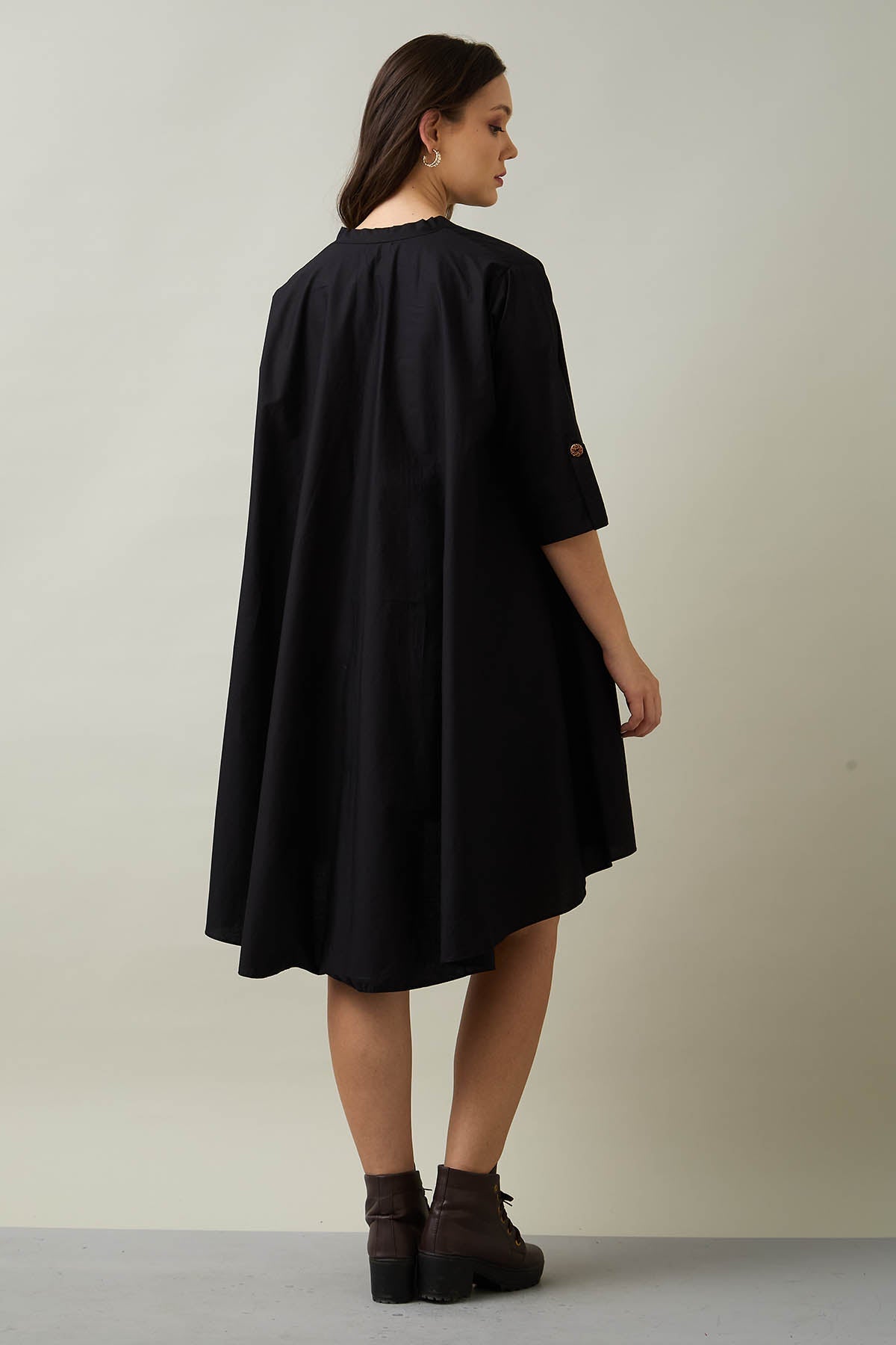 Black Cotton Oversized Dress