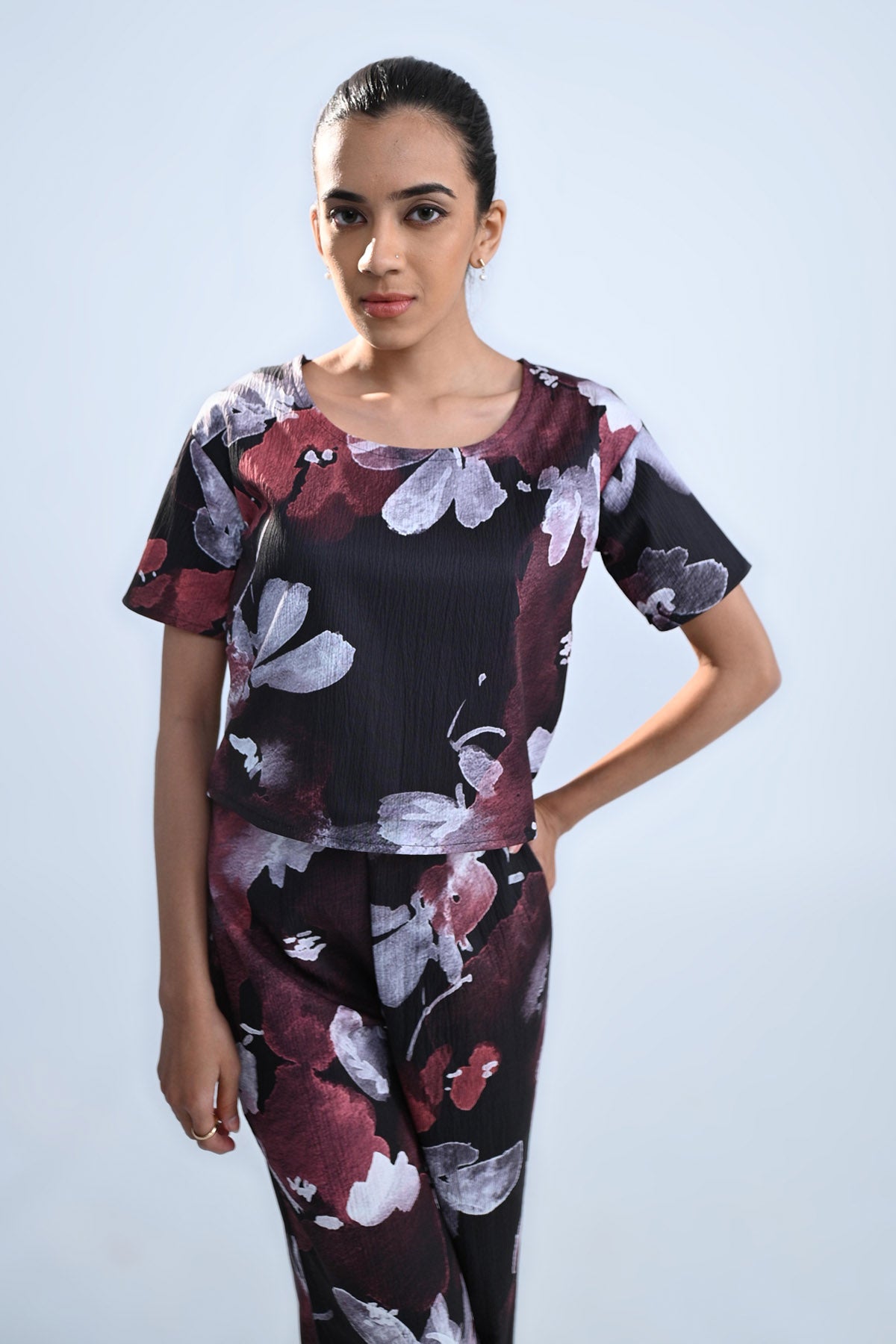 Black Floral Blooming Co-ord Set