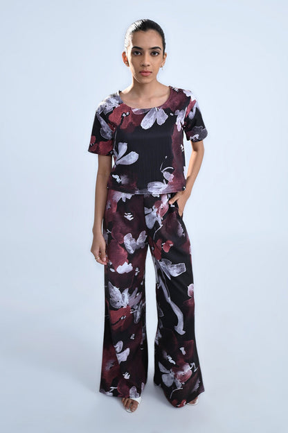 Black Floral Blooming Co-ord Set