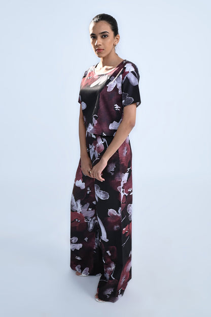 Black Floral Blooming Co-ord Set