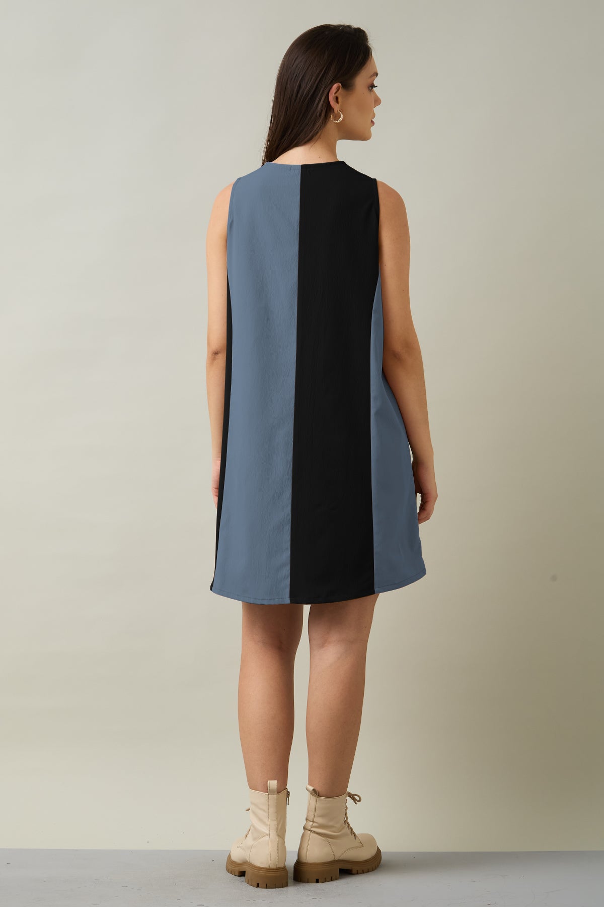 Black & Grey Colourblock Dress