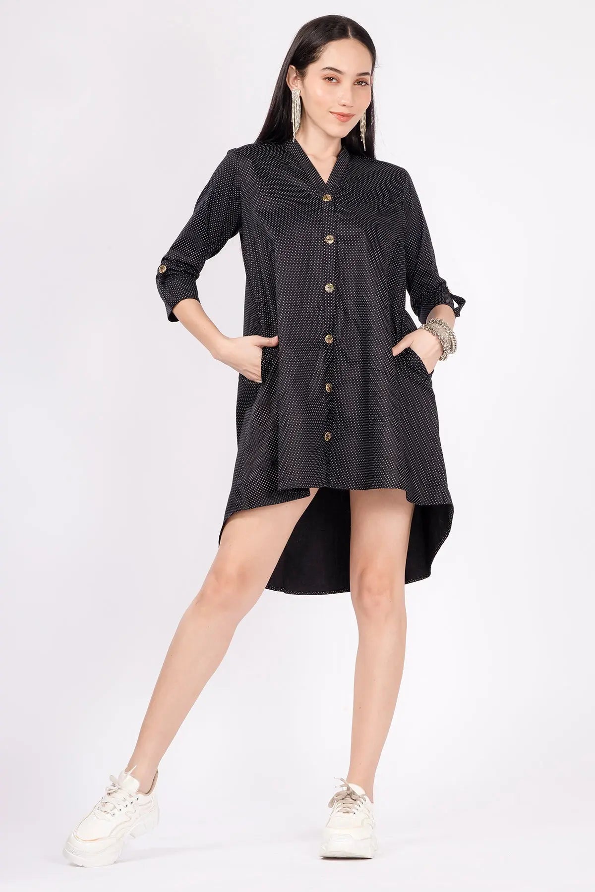 Black Polka Dot Oversize Dress SNEHA B