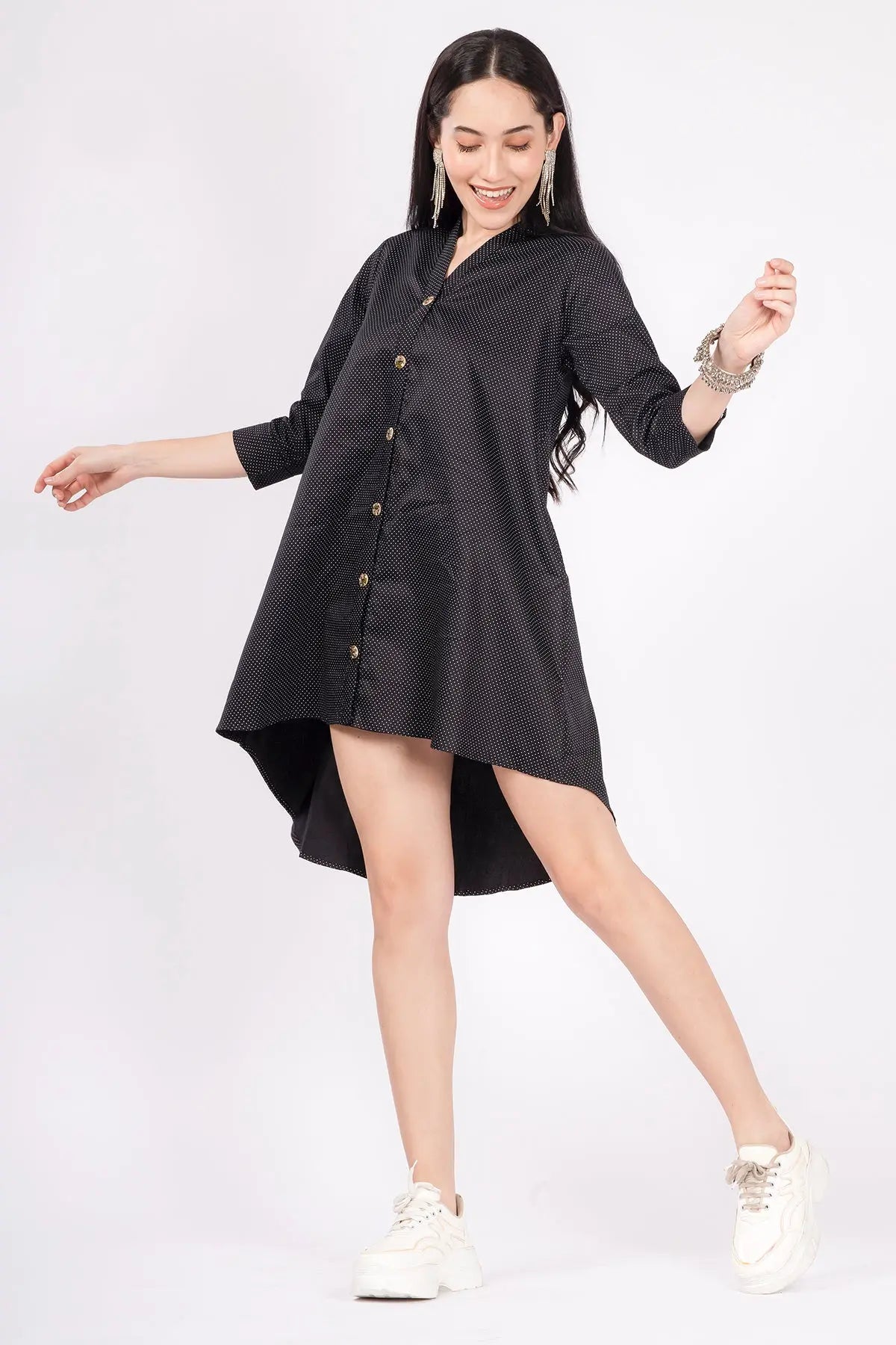 Black Polka Dot Oversize Dress SNEHA B