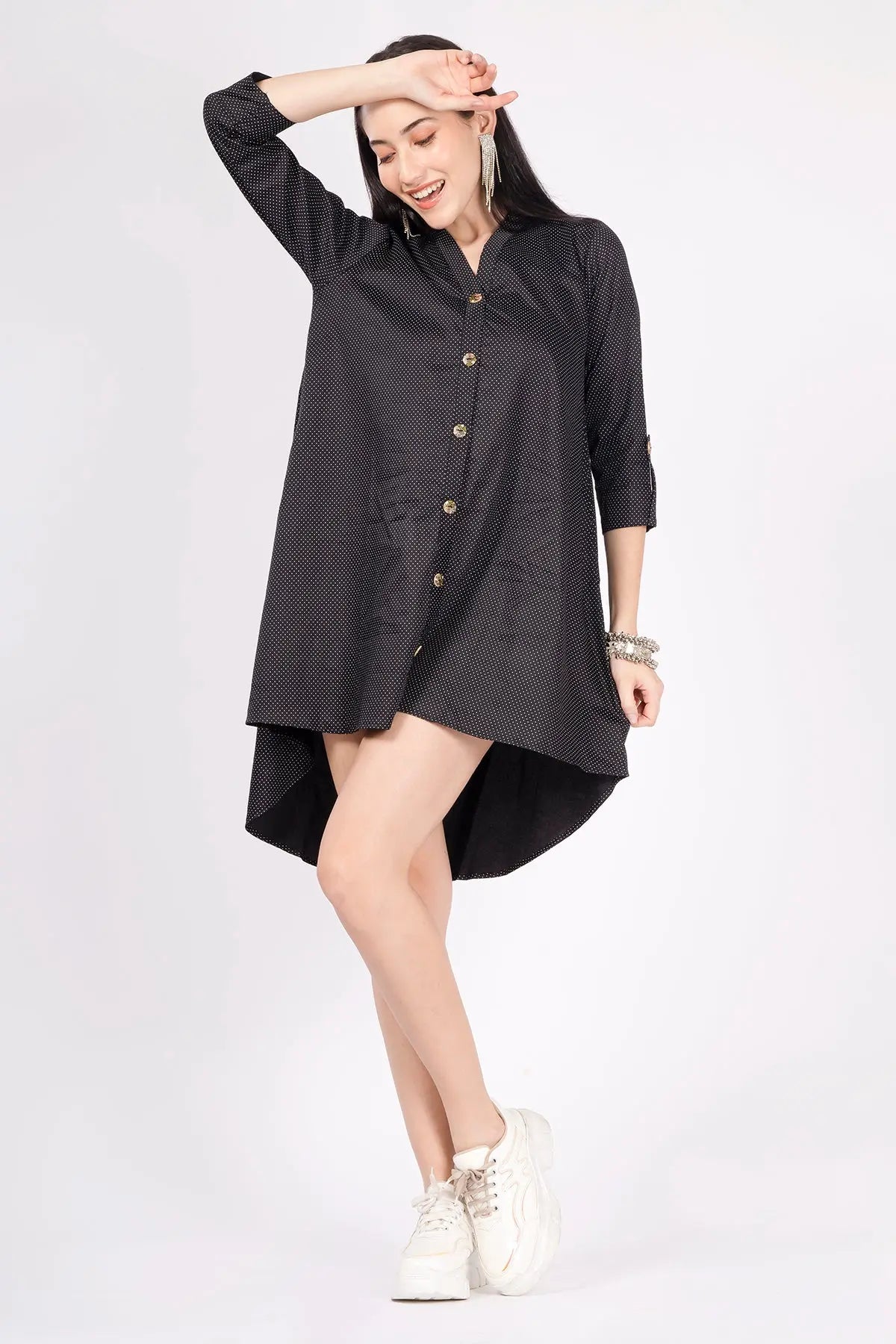 Black Polka Dot Oversize Dress SNEHA B
