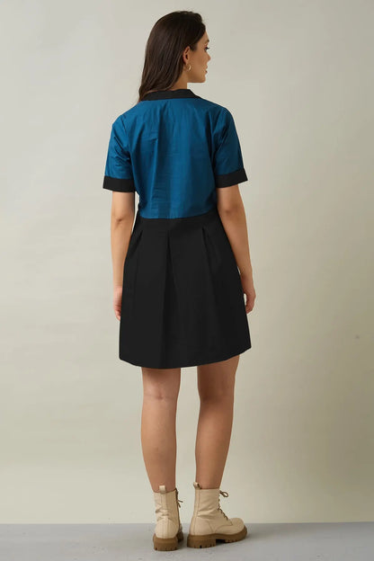 Black & Teal Colourblock Dress SNEHA B