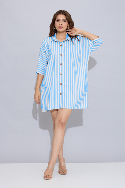 Blue Stripes Oversized Dress