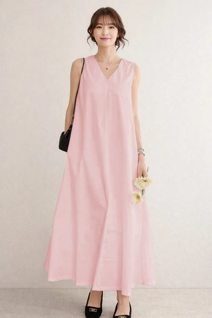 Shop Blush A-Line Cotton Maxi Dress for women by SNEHA B