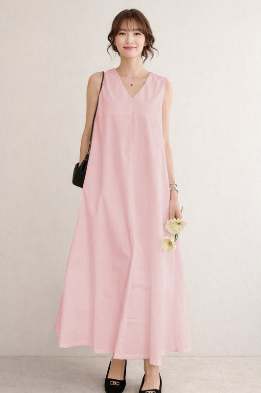 Shop Blush A-Line Cotton Maxi Dress for women by SNEHA B