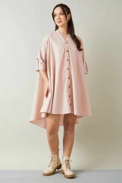 Shop Blush Cotton Oversized Dress by SNEHA B
