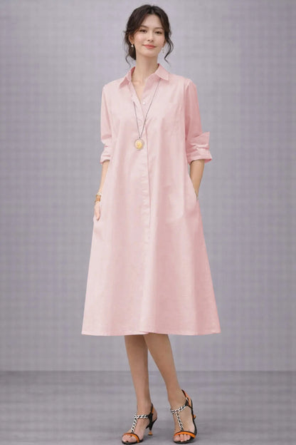 Shop Blush Knee Length Shirt Dress for women by SNEHA B