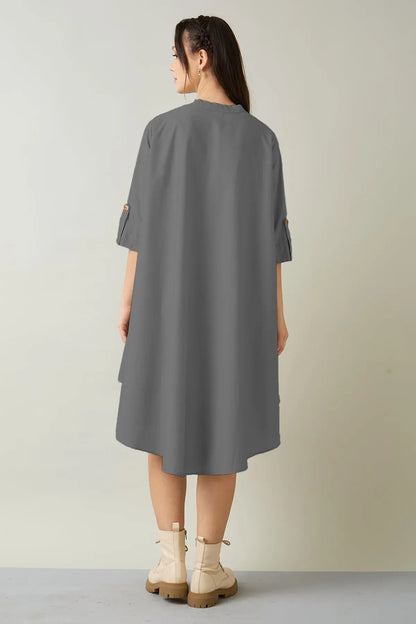 Cement Cotton Oversized Dress SNEHA B