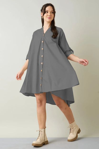 Cement Cotton Oversized Dress SNEHA B