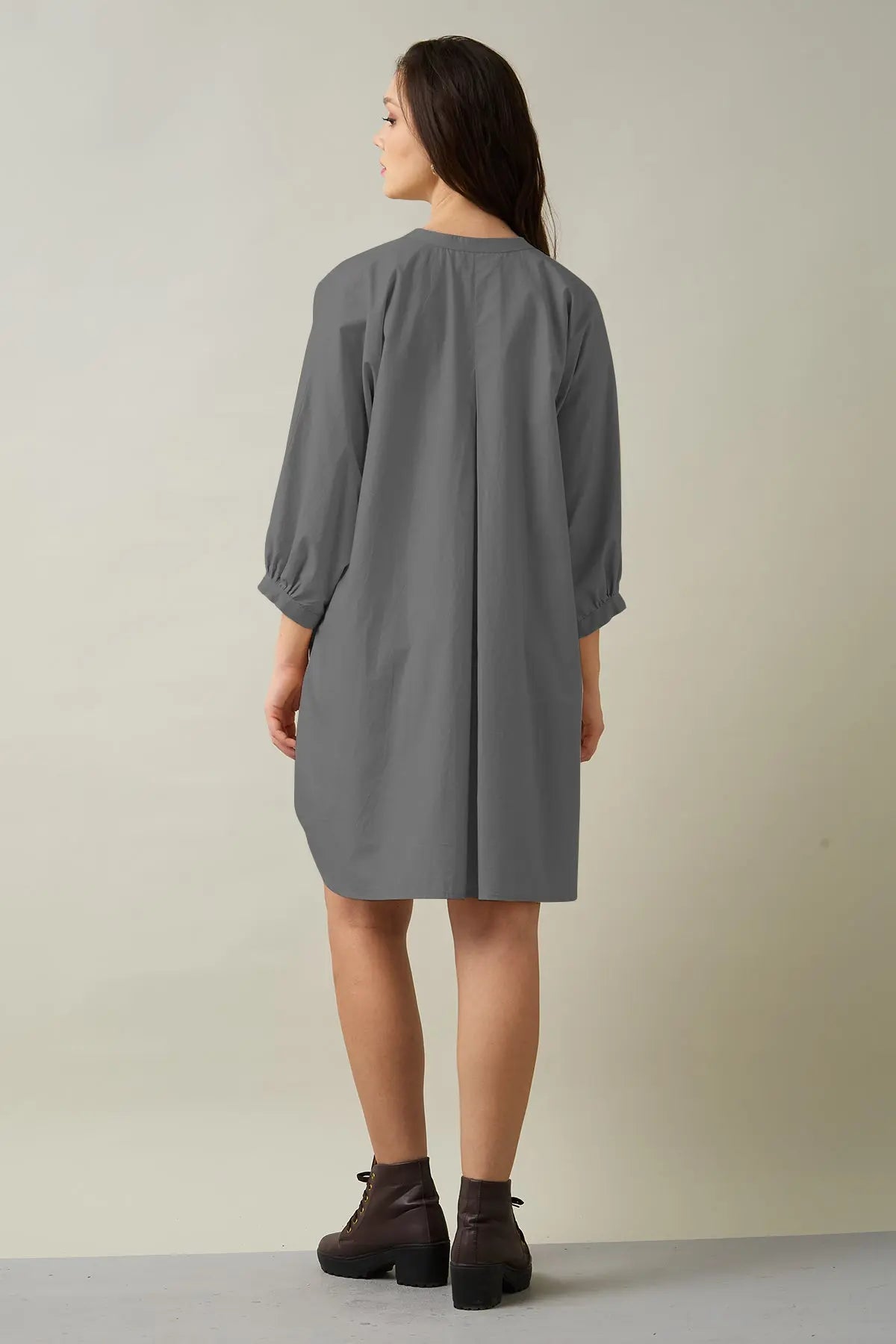 Cement Relax Shirt Style Dress SNEHA B