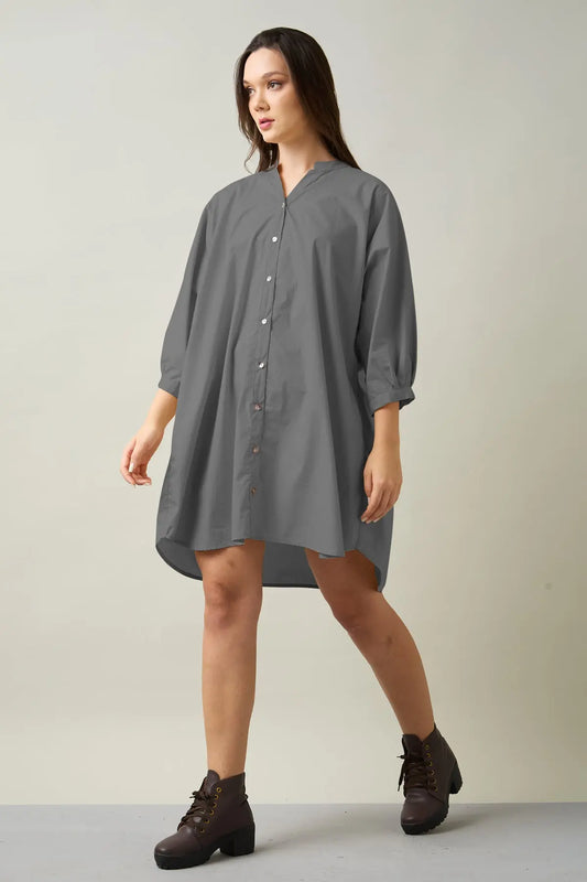 Shop Cement Relax Shirt Style Dress by SNEHA B