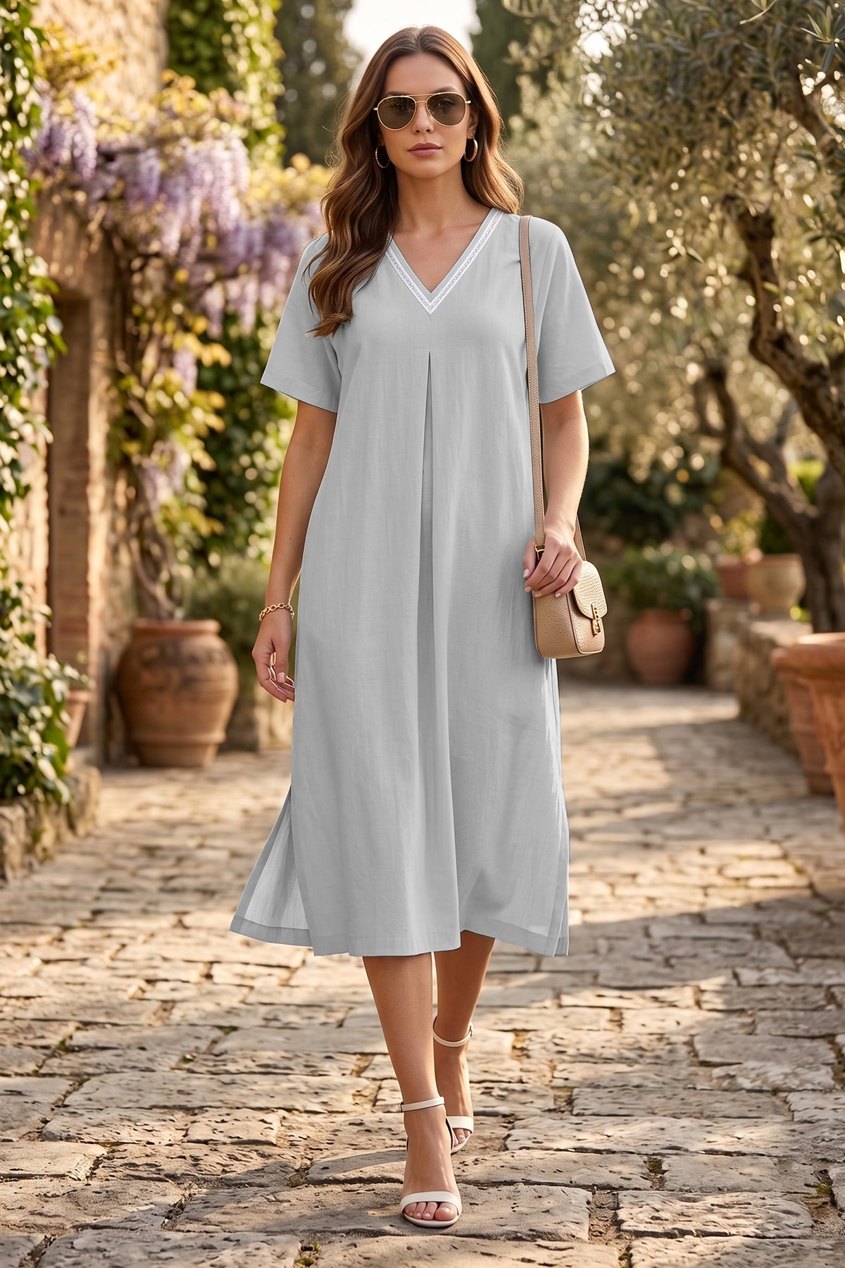 Chalk Relaxed Fit Midi Dress