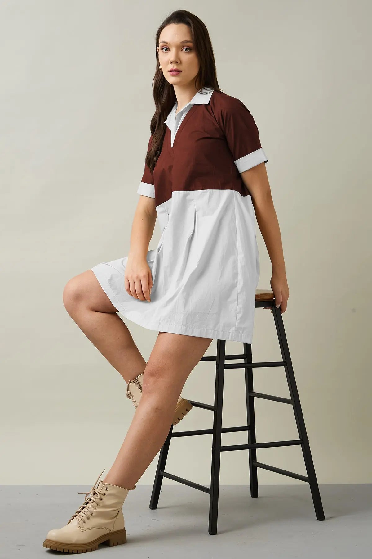 Shop Chalk & Wine Colourblock Dress by SNEHA B