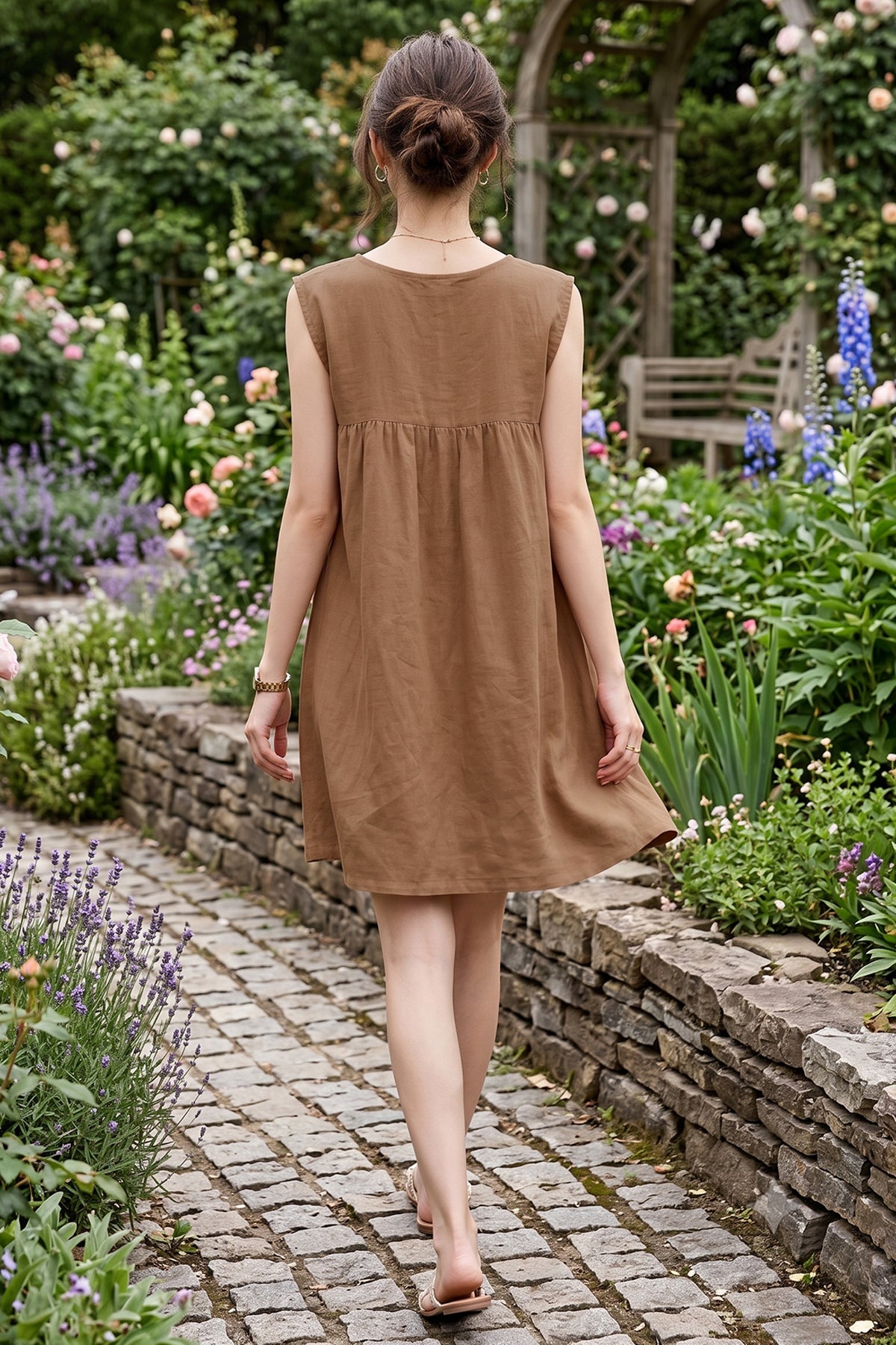 Cinnamon Gathered Mini Dress