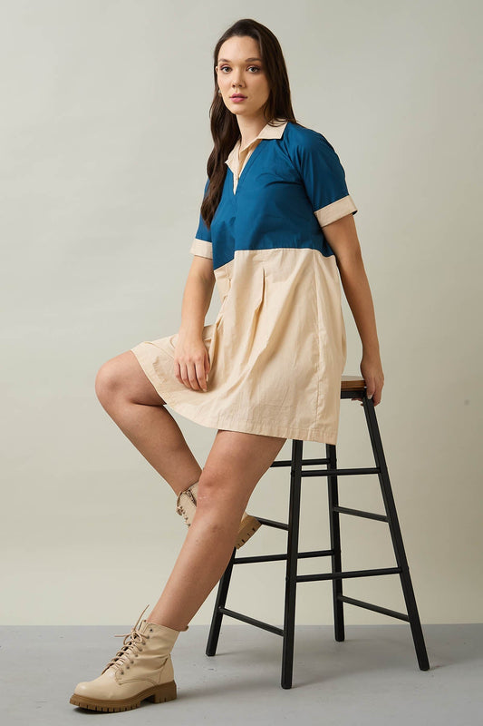Buy Collar Colour Block Mini Dress by SNEHA B