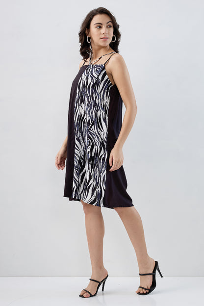 Colour Block Cotton Mini Dress