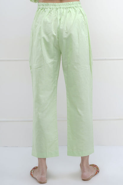 Embroidered Green Kurta & Pant