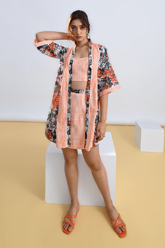 Floral Lace Embellished Cotton Dress