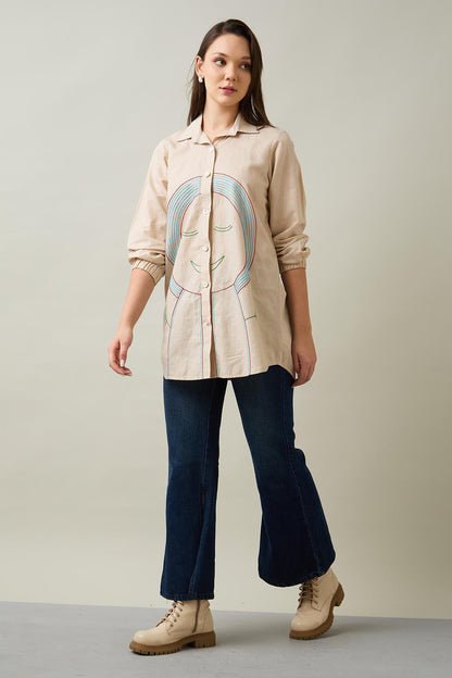 Girl Portrait Embroidered Shirt