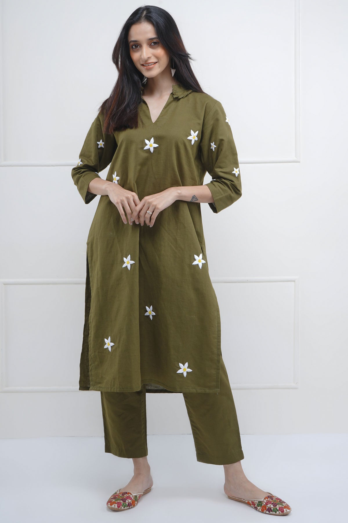Buy Green Embroidered Kurta & Pant by SNEHA B
