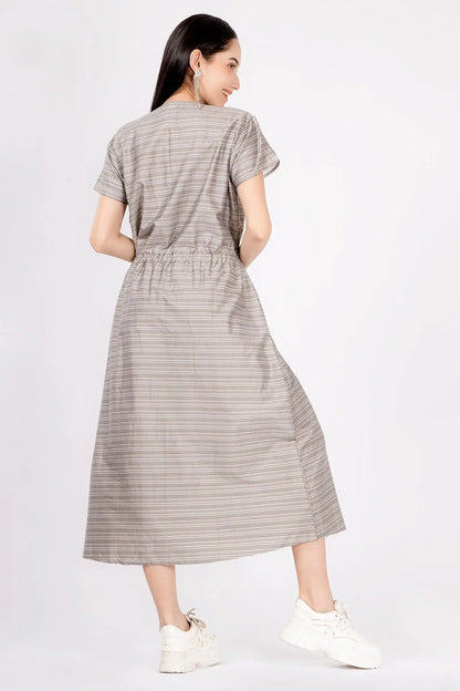 Green Umber Drawstring Dress SNEHA B