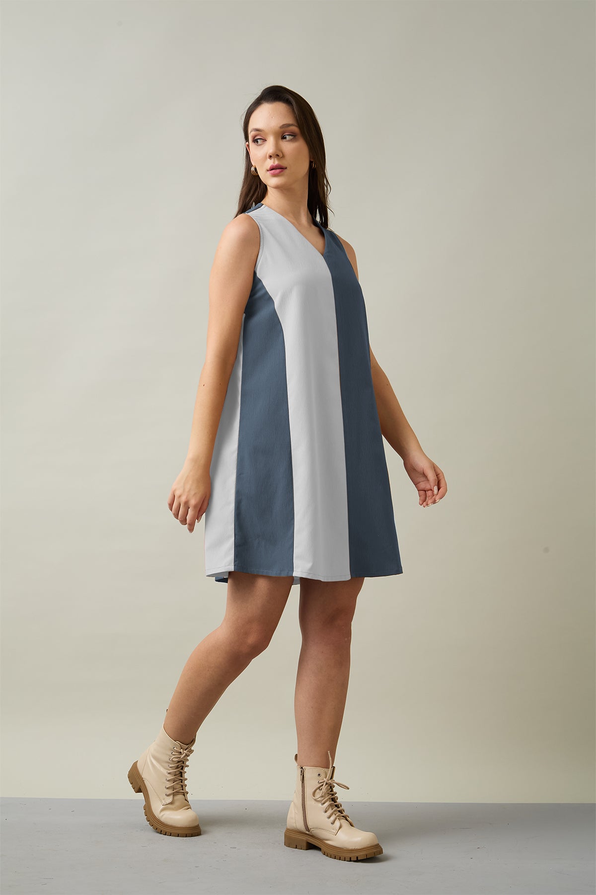 Grey & Chalk Colourblock Dress