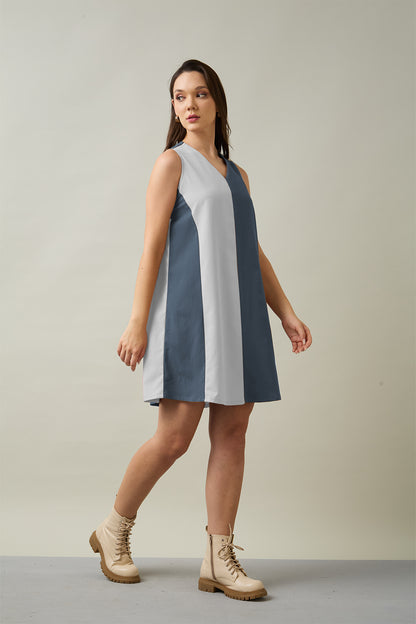 Grey & Chalk Colourblock Dress